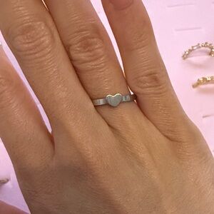 Silver heart ring waterproof